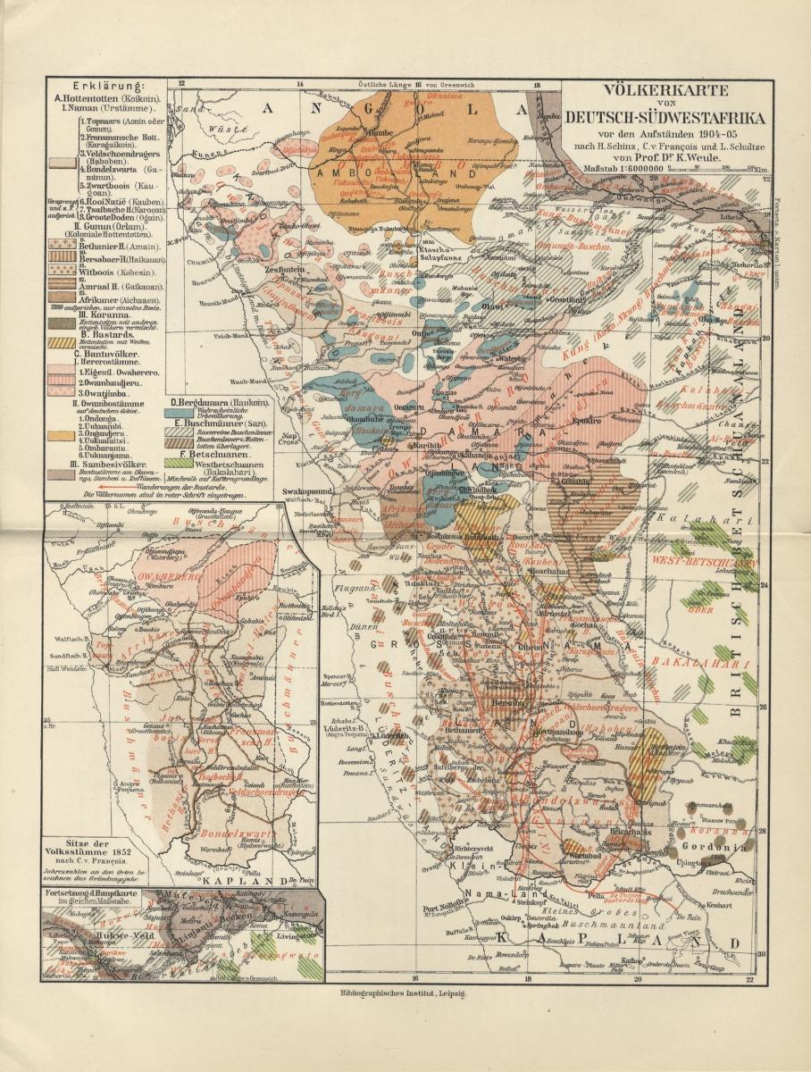 Ethnographic map of South West Africa