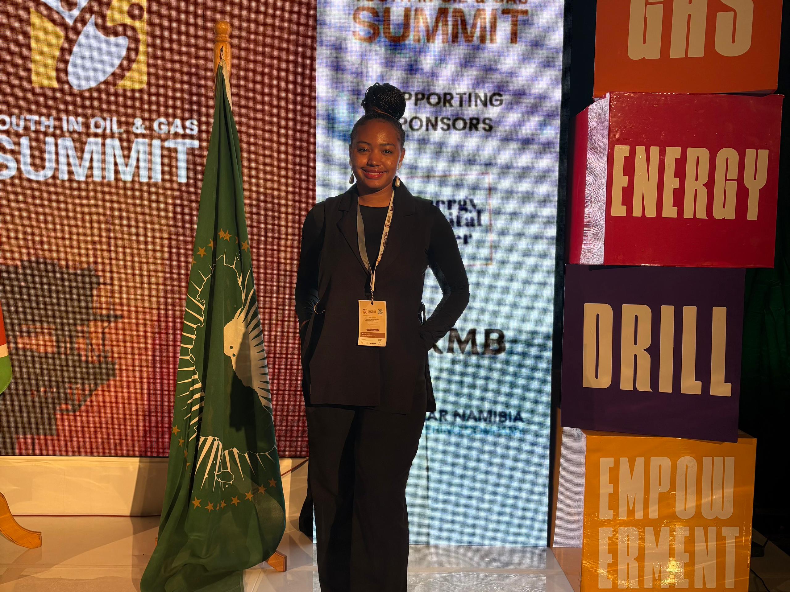 Ms Cathrine Marenga attending the Youth in Oil and Gas Summit