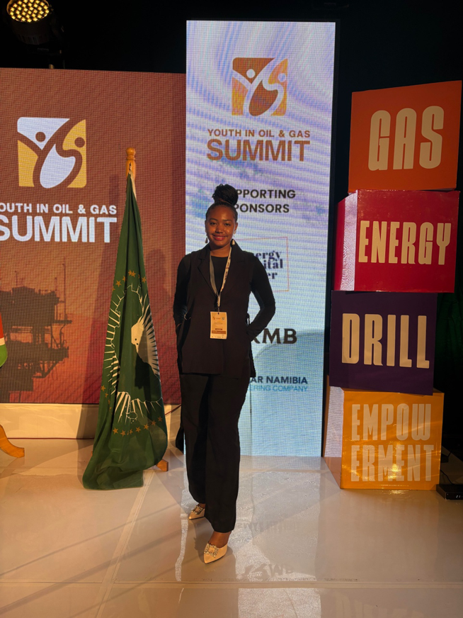 Ms Cathrine Marenga attending the Youth in Oil and Gas Summit